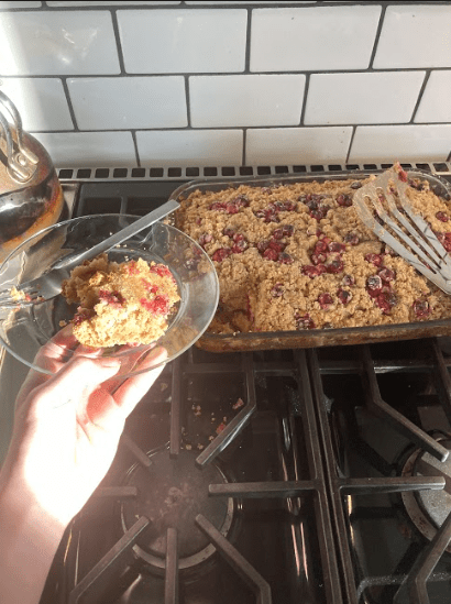 Spiced Cranberry Streusel Cake
